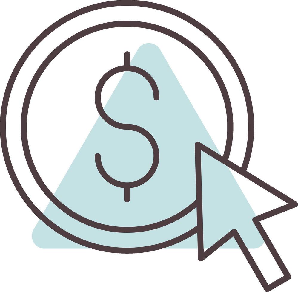 Pay Per Click Line  Shape Colors Icon vector