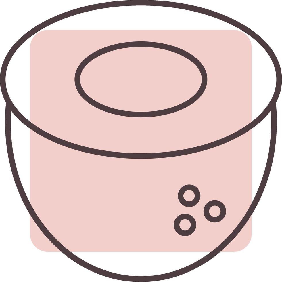 Coconut Line  Shape Colors Icon vector