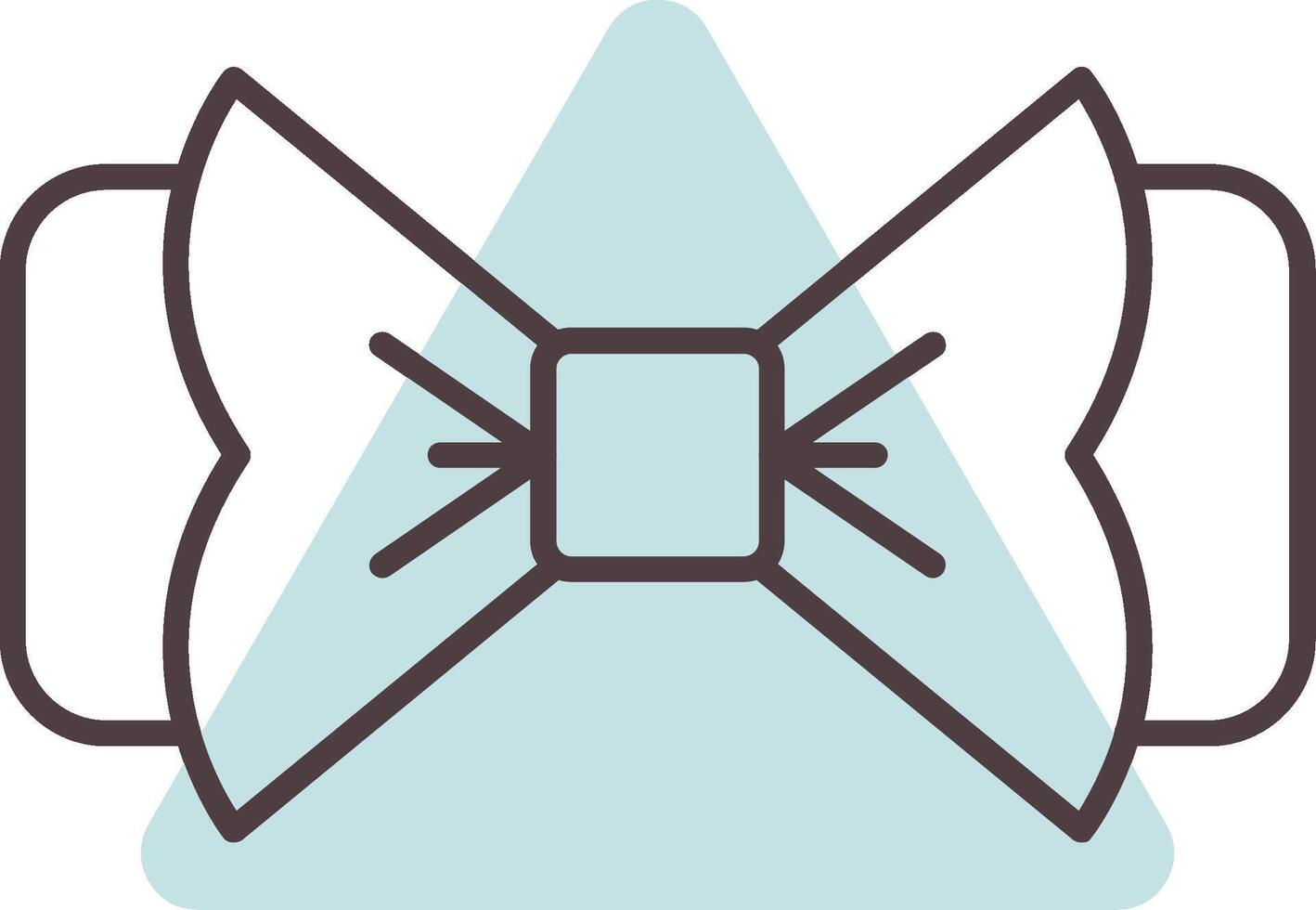 Bow Tie Line  Shape Colors Icon vector