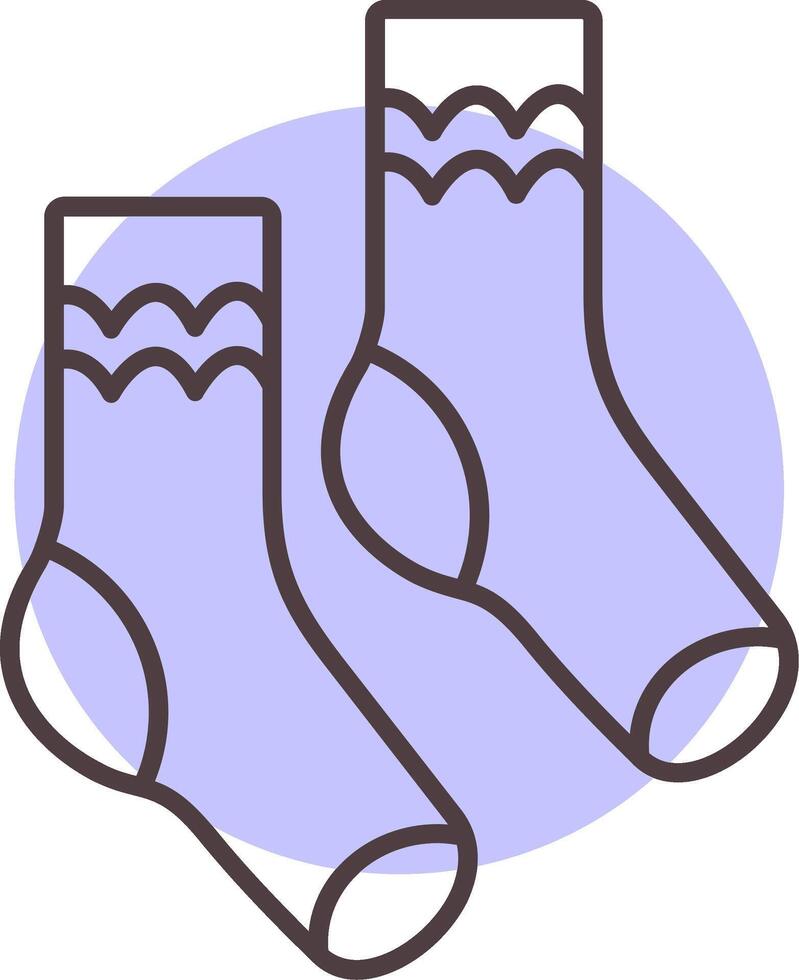 Pair of Socks Line  Shape Colors Icon vector