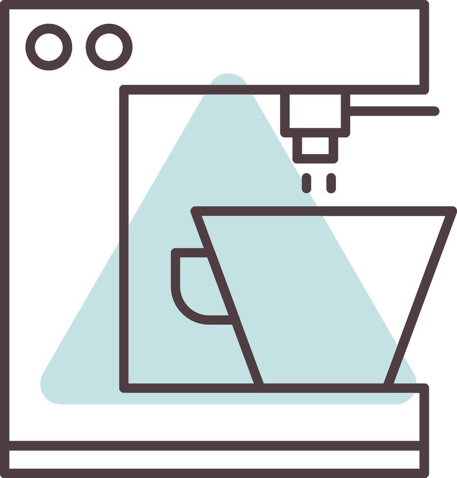 Coffee Machine Line  Shape Colors Icon vector