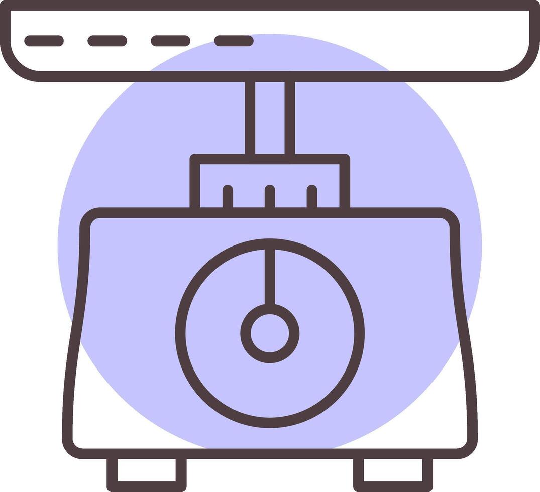 Weighing Scale Line  Shape Colors Icon vector