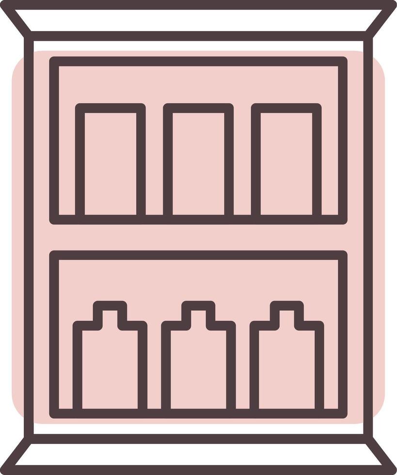 Medicine Cabinet Line  Shape Colors Icon vector