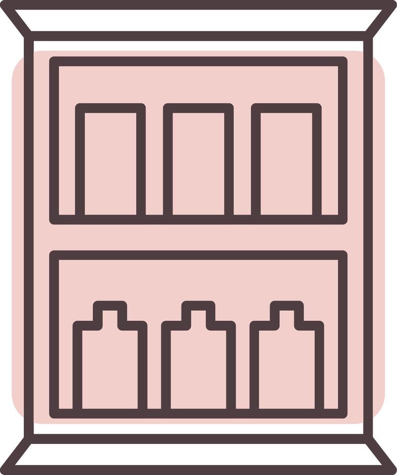 Medicine Cabinet Line  Shape Colors Icon vector