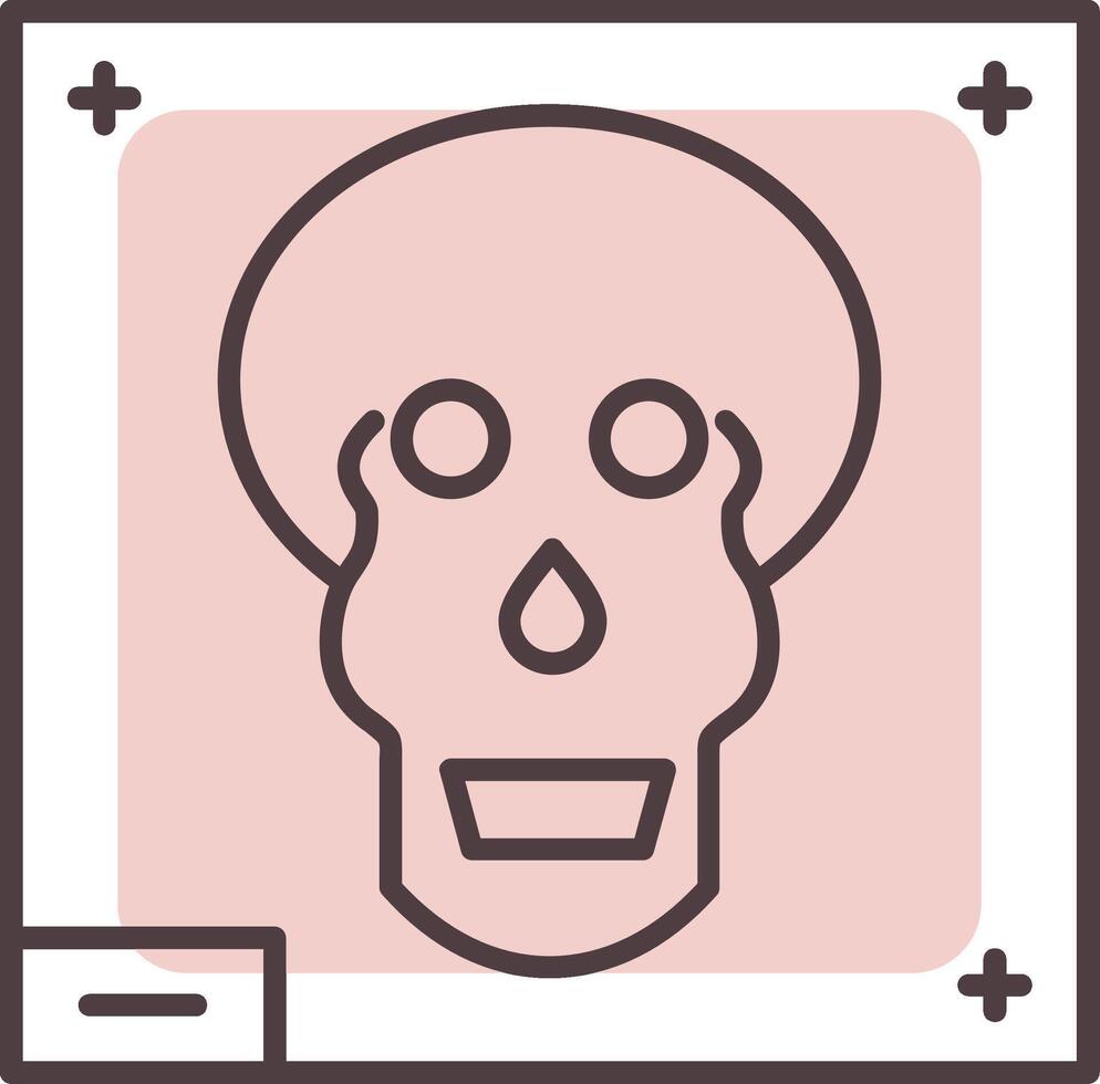 cráneo X - rayo línea forma colores icono vector