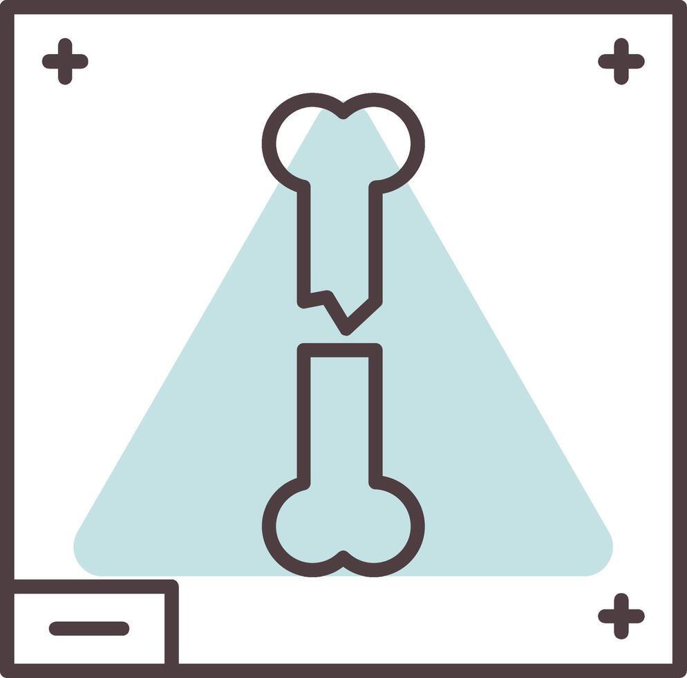 Bone X - ray Line  Shape Colors Icon vector