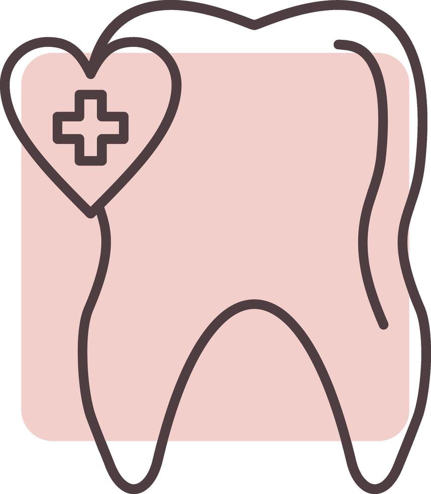 Oral Health Line  Shape Colors Icon vector