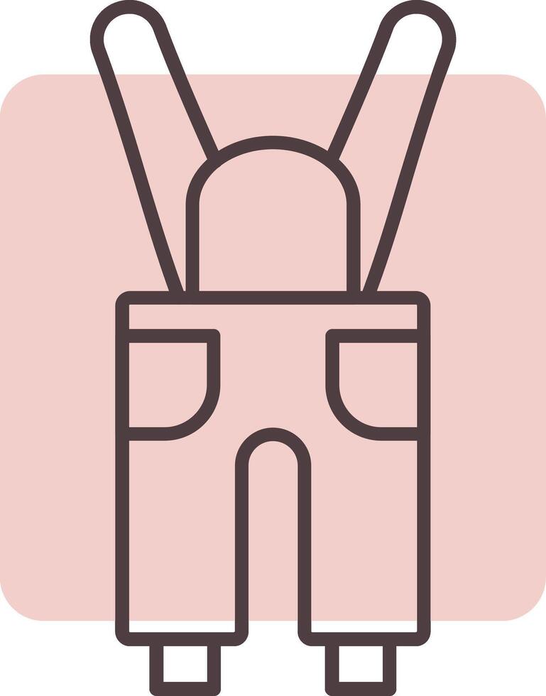 Coveralls Line  Shape Colors Icon vector