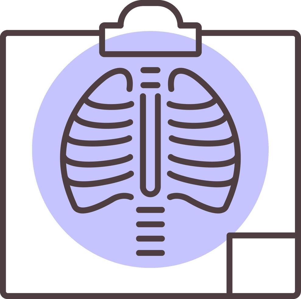 Radiology Line  Shape Colors Icon vector
