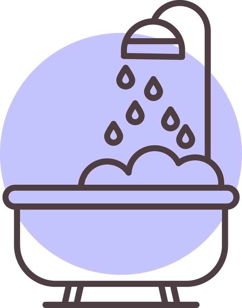 bañera línea forma colores icono vector