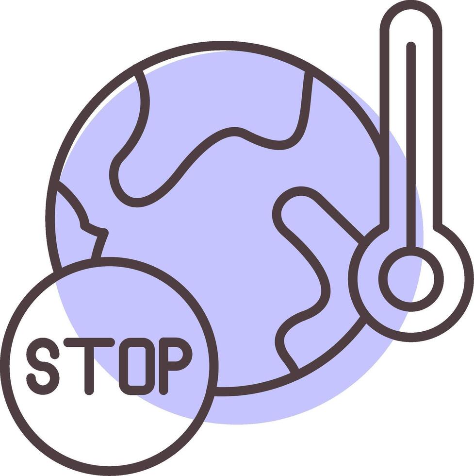Stop Global Warming Line  Shape Colors Icon vector