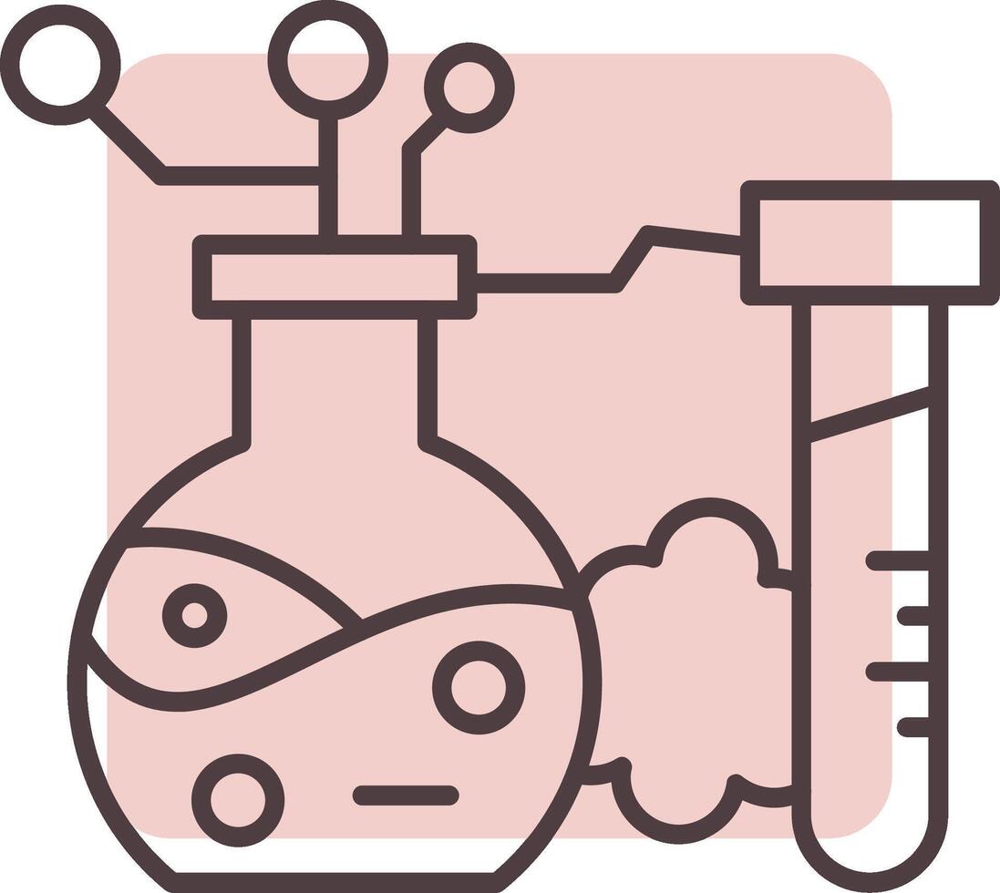 Chemical Reaction Line  Shape Colors Icon vector