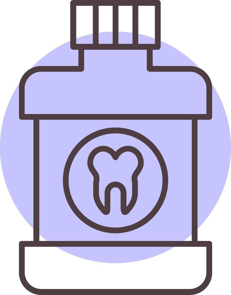 Mouthwash Line  Shape Colors Icon vector