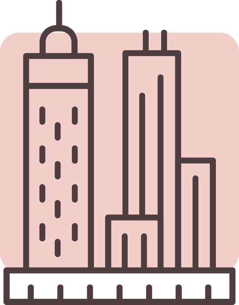 Skyscrapers Line  Shape Colors Icon vector