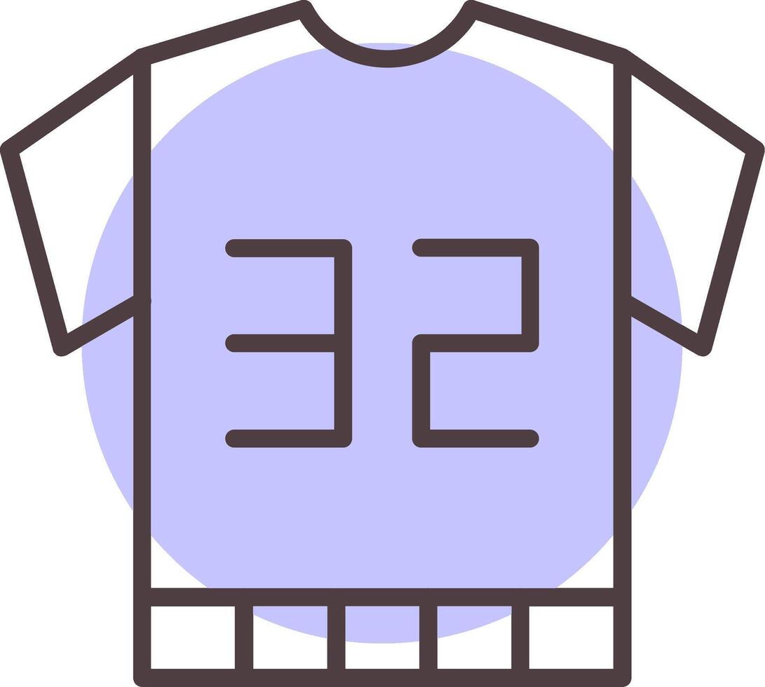 Football Jersey Line  Shape Colors Icon vector