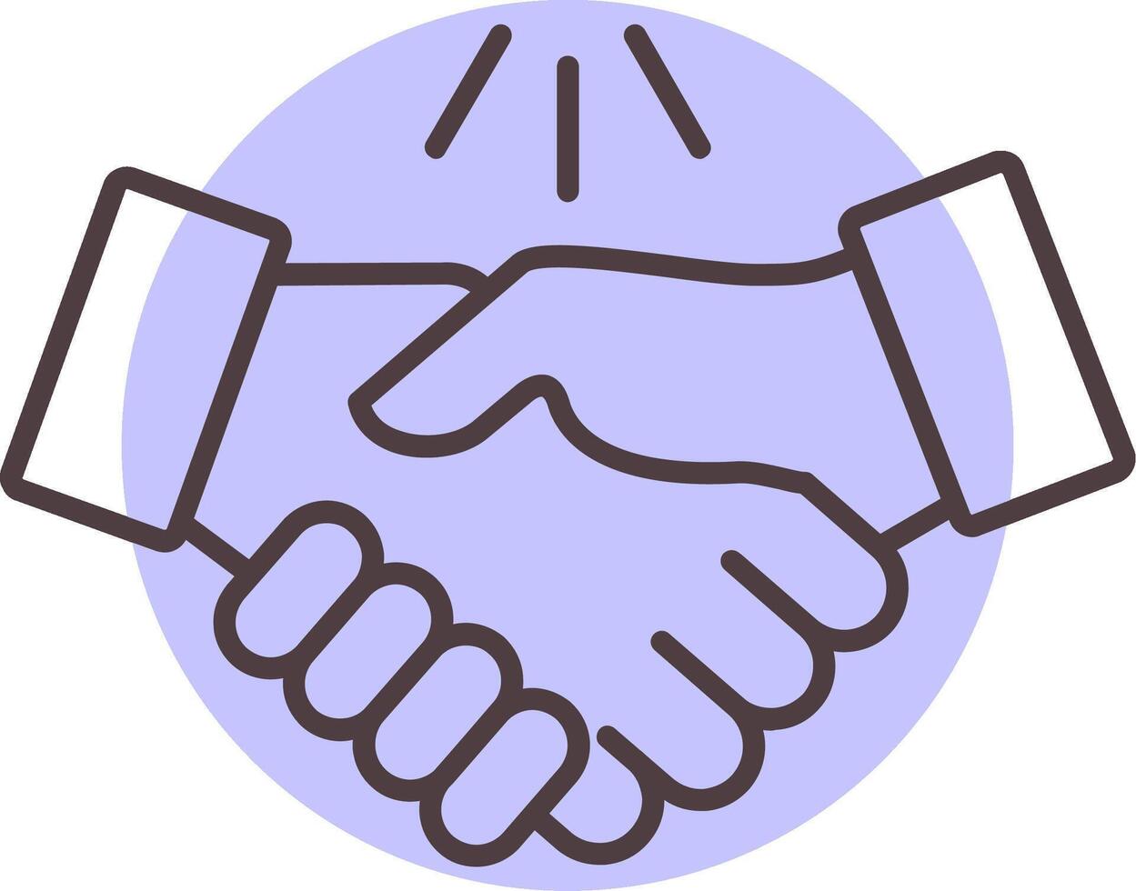 Handshake Line  Shape Colors Icon vector