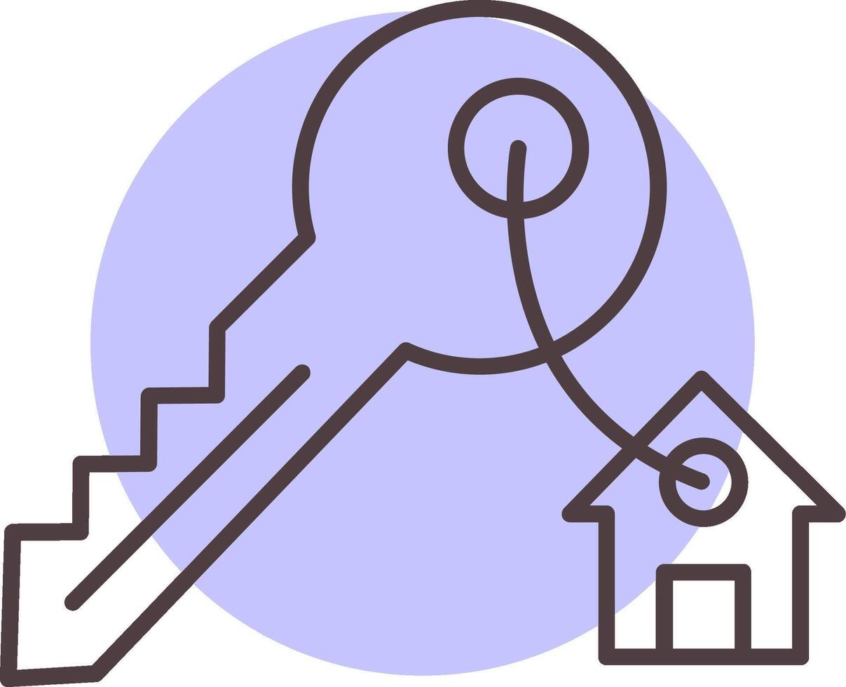 House Key Line  Shape Colors Icon vector