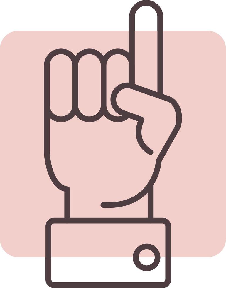 Raised Finger Line  Shape Colors Icon vector