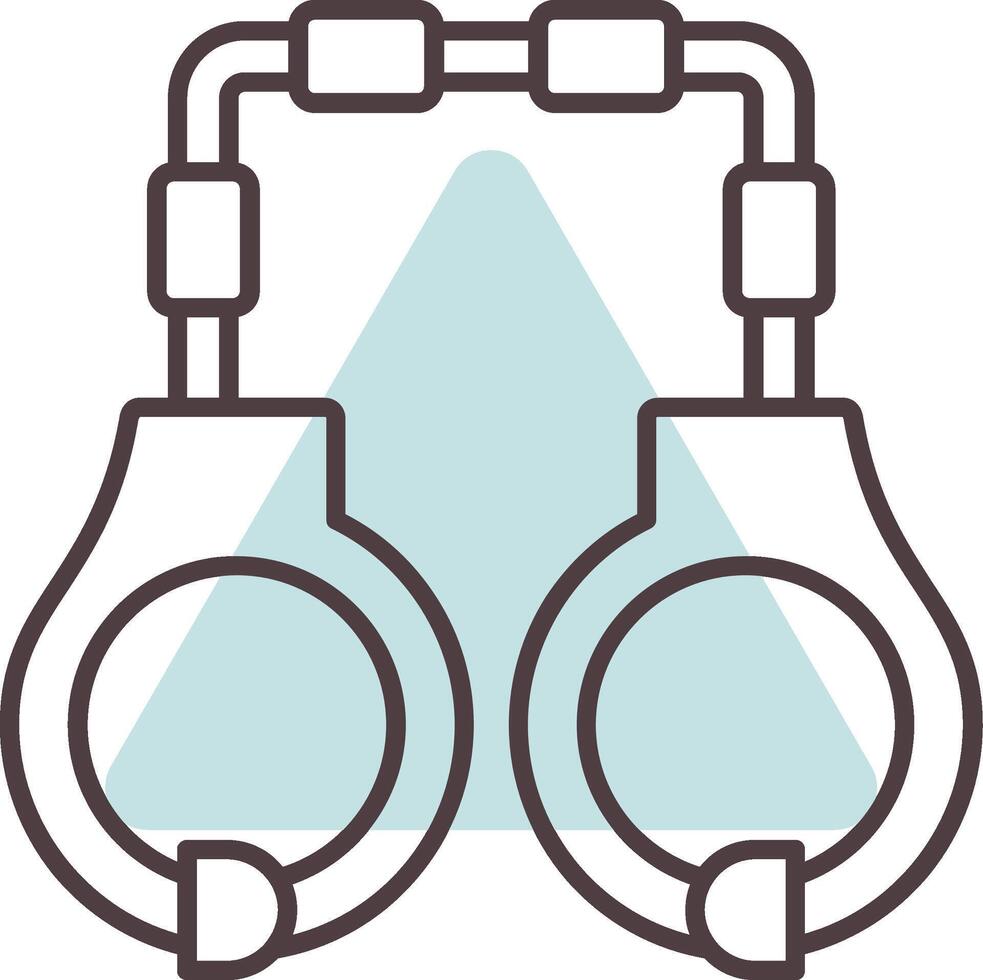 Handcuffs Line  Shape Colors Icon vector