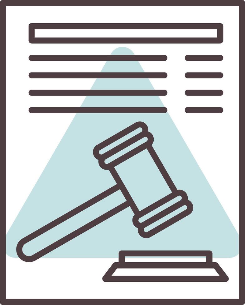 Legal Document Line  Shape Colors Icon vector