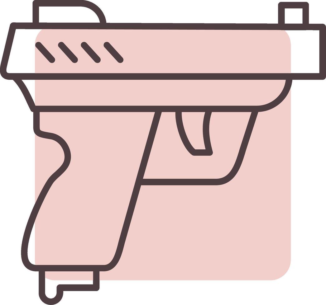 Pistol Line  Shape Colors Icon vector