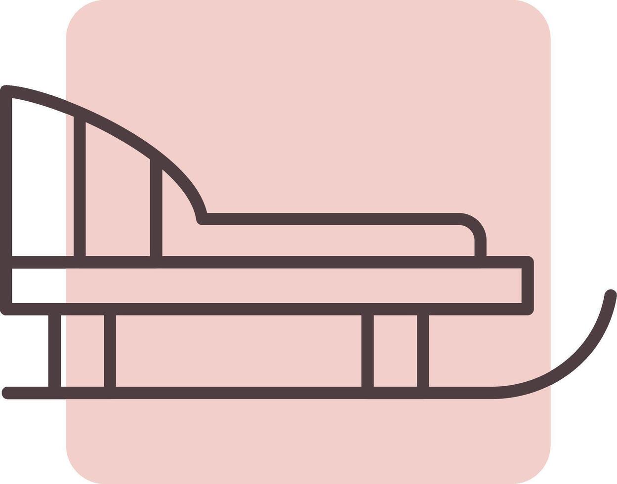 Sled Line  Shape Colors Icon vector