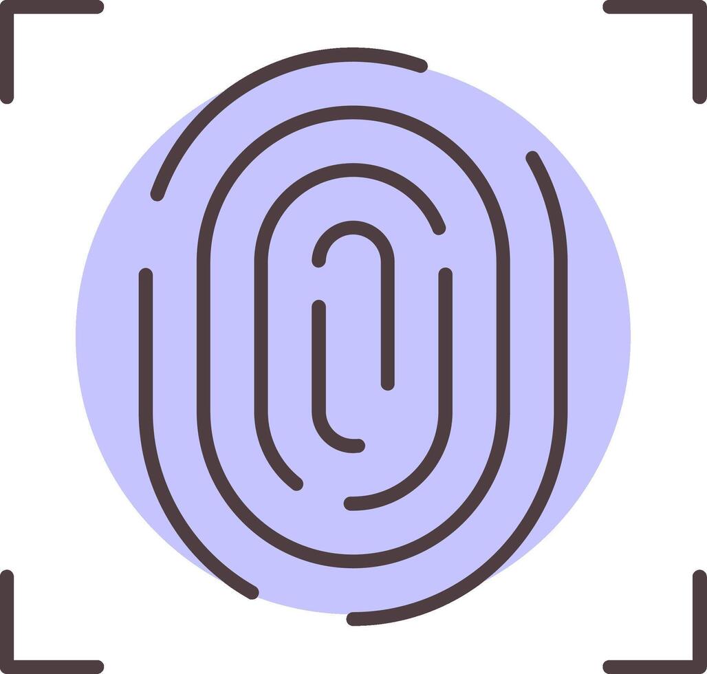 Fingerprint Line  Shape Colors Icon vector