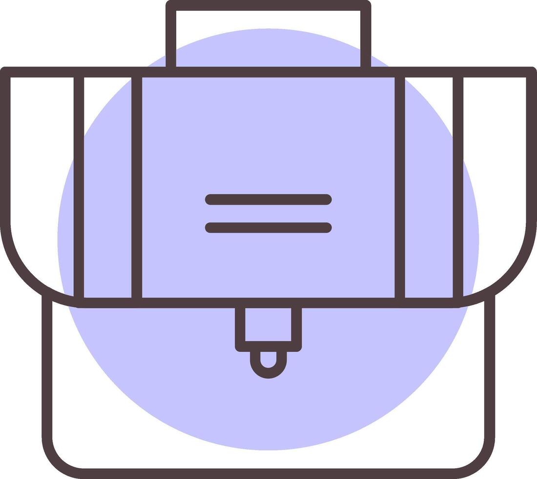 Suitcase Line  Shape Colors Icon vector