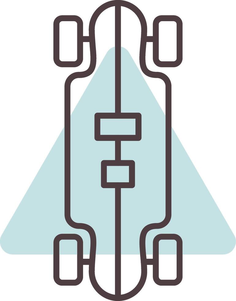 Longboard Line  Shape Colors Icon vector