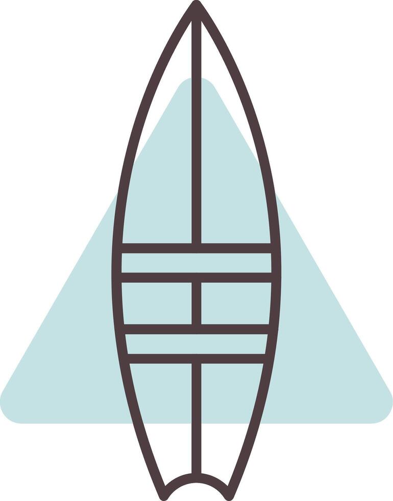 Surfboard Line  Shape Colors Icon vector