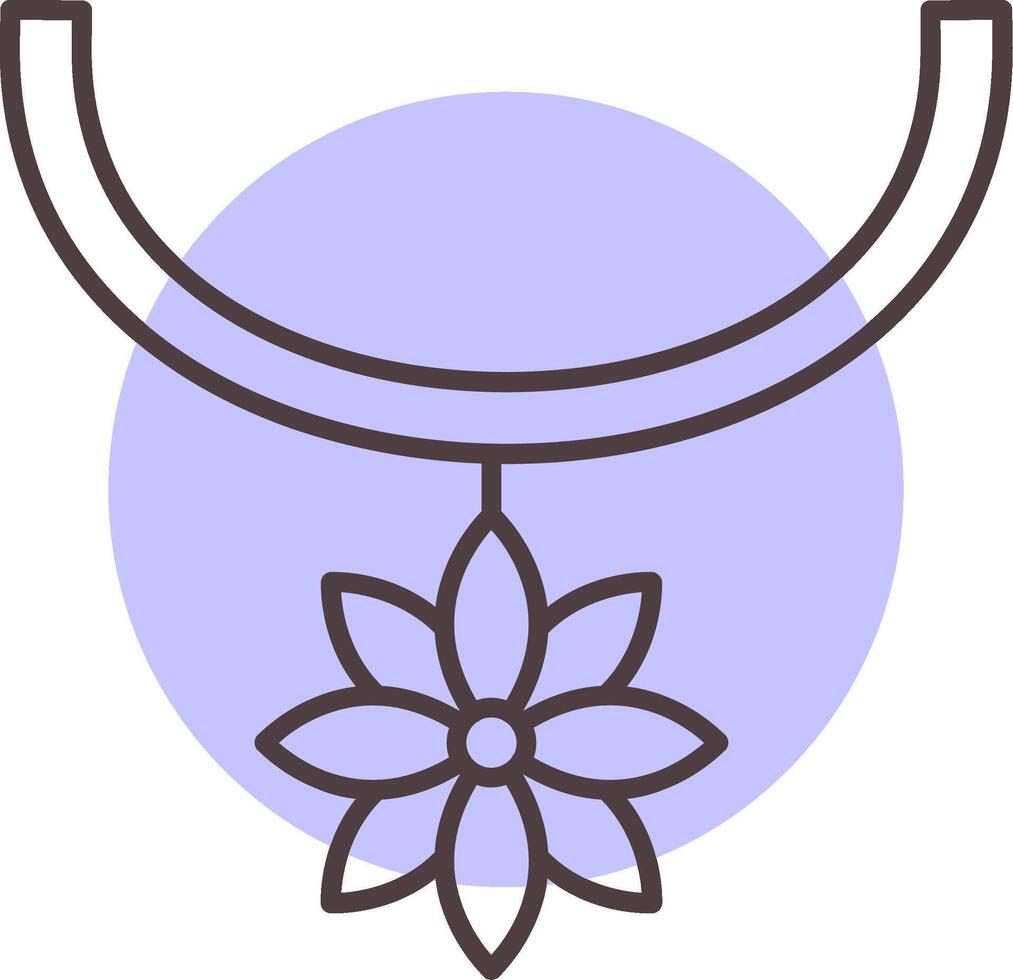 Flower Necklace Line  Shape Colors Icon vector