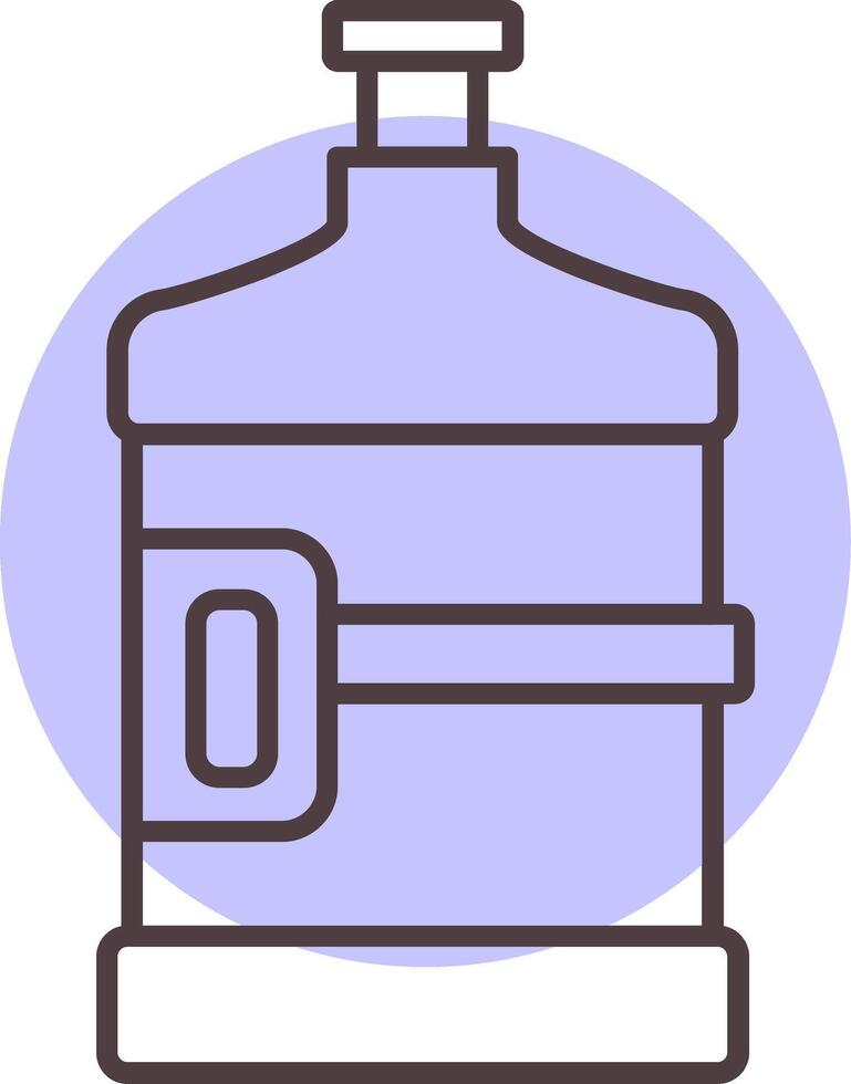 Water Flask Line  Shape Colors Icon vector