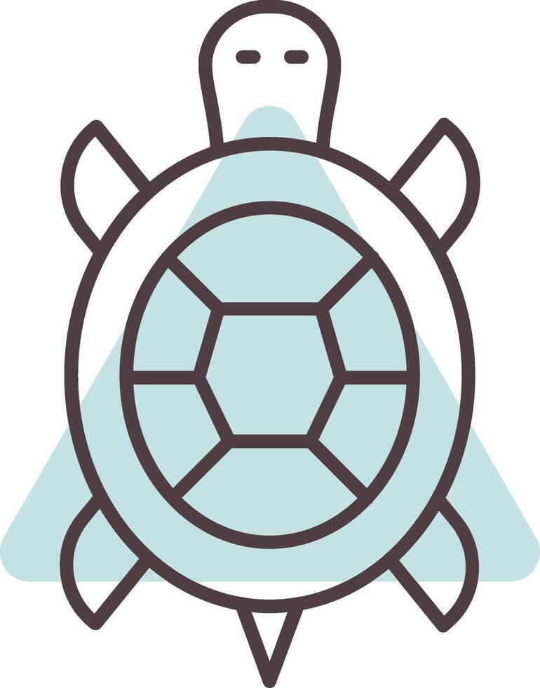 Tortuga línea forma colores icono vector