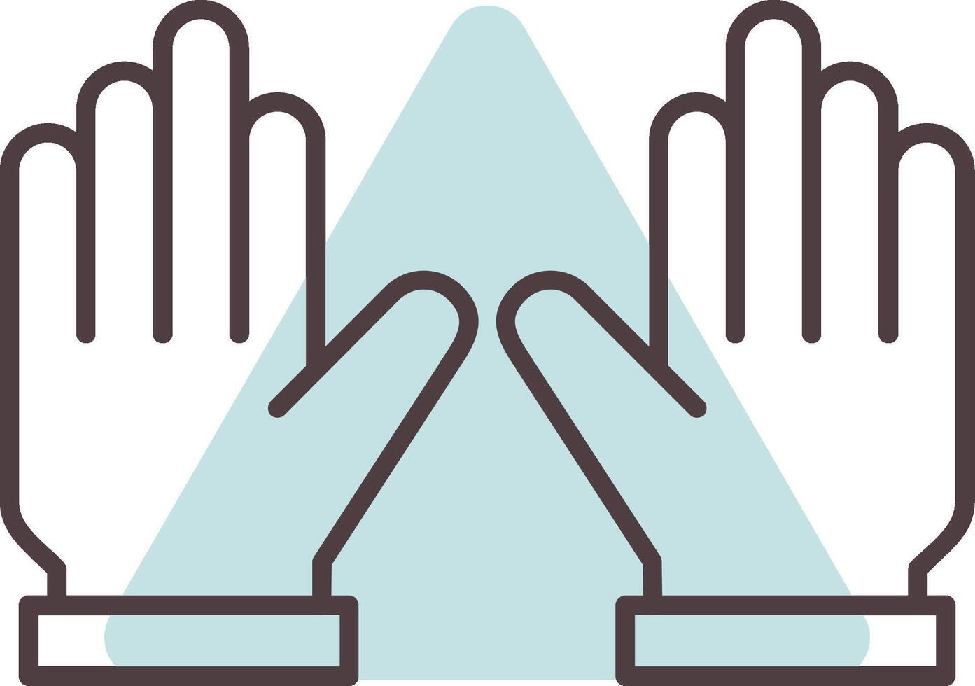 Gloves Line  Shape Colors Icon vector