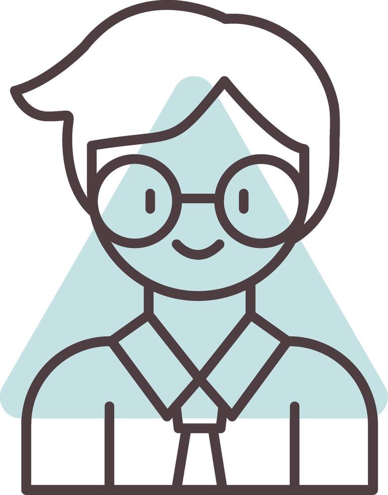 Teacher Line  Shape Colors Icon vector
