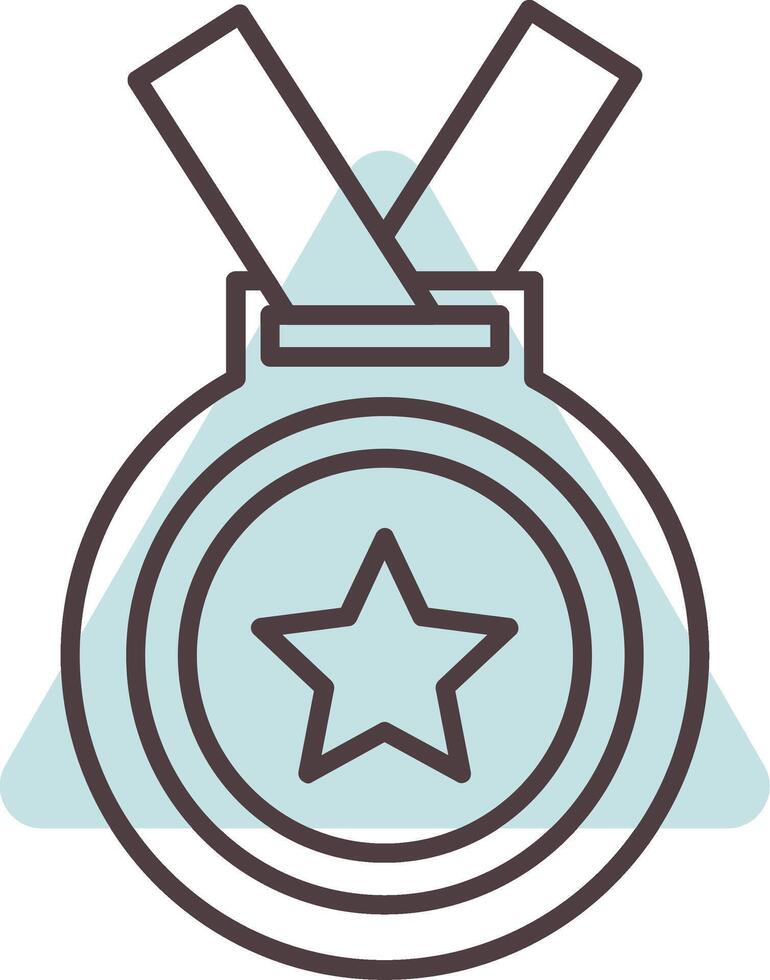 Medal Line  Shape Colors Icon vector