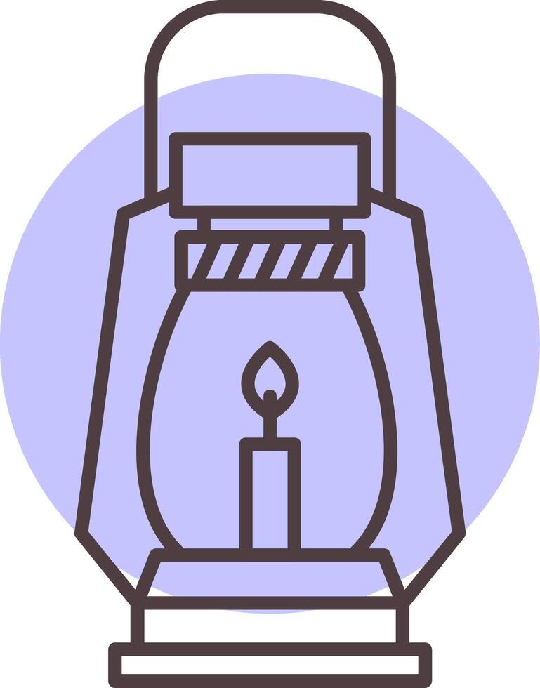 Gas Lamp Line  Shape Colors Icon vector
