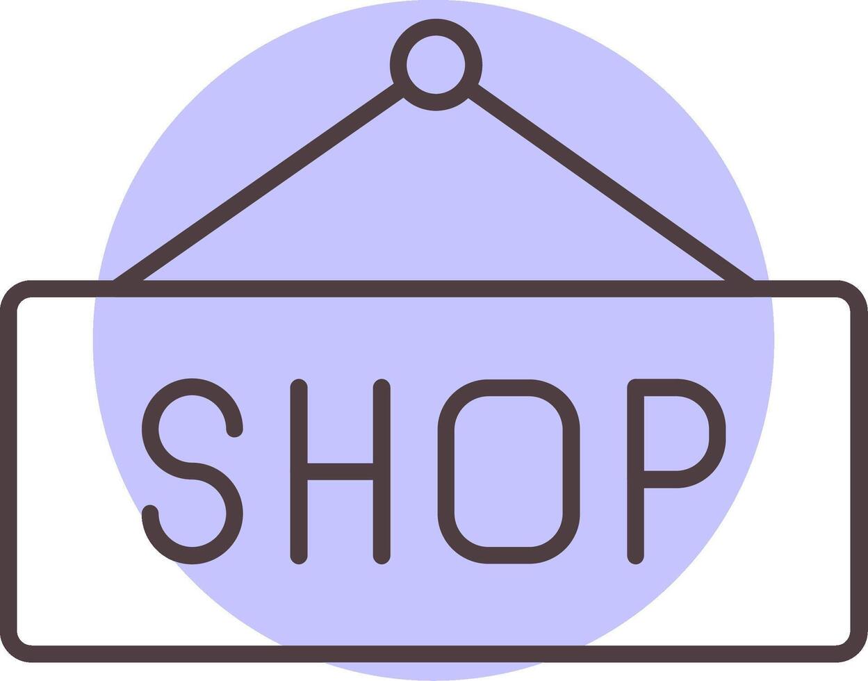 Shop Sign Line  Shape Colors Icon vector