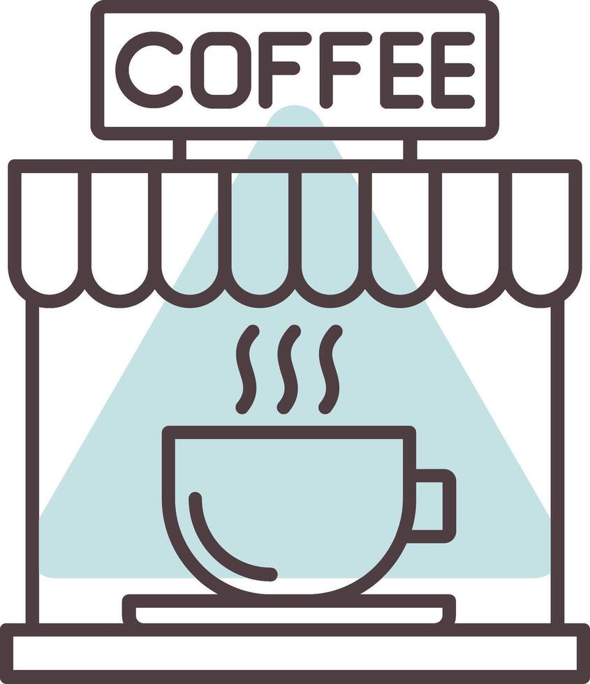 café línea forma colores icono vector