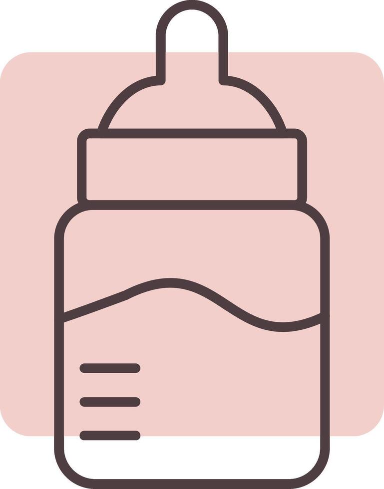 bebé botella línea forma colores icono vector