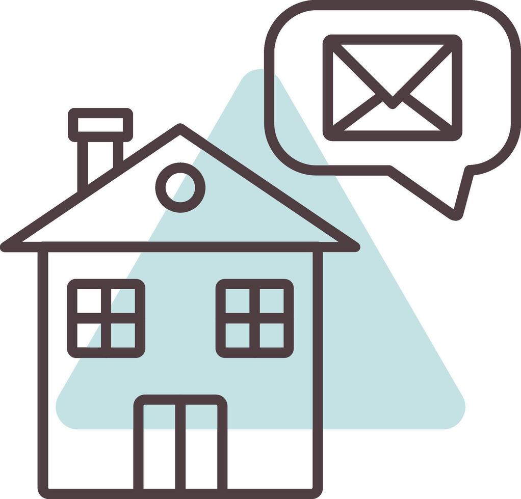 Home Message Line  Shape Colors Icon vector