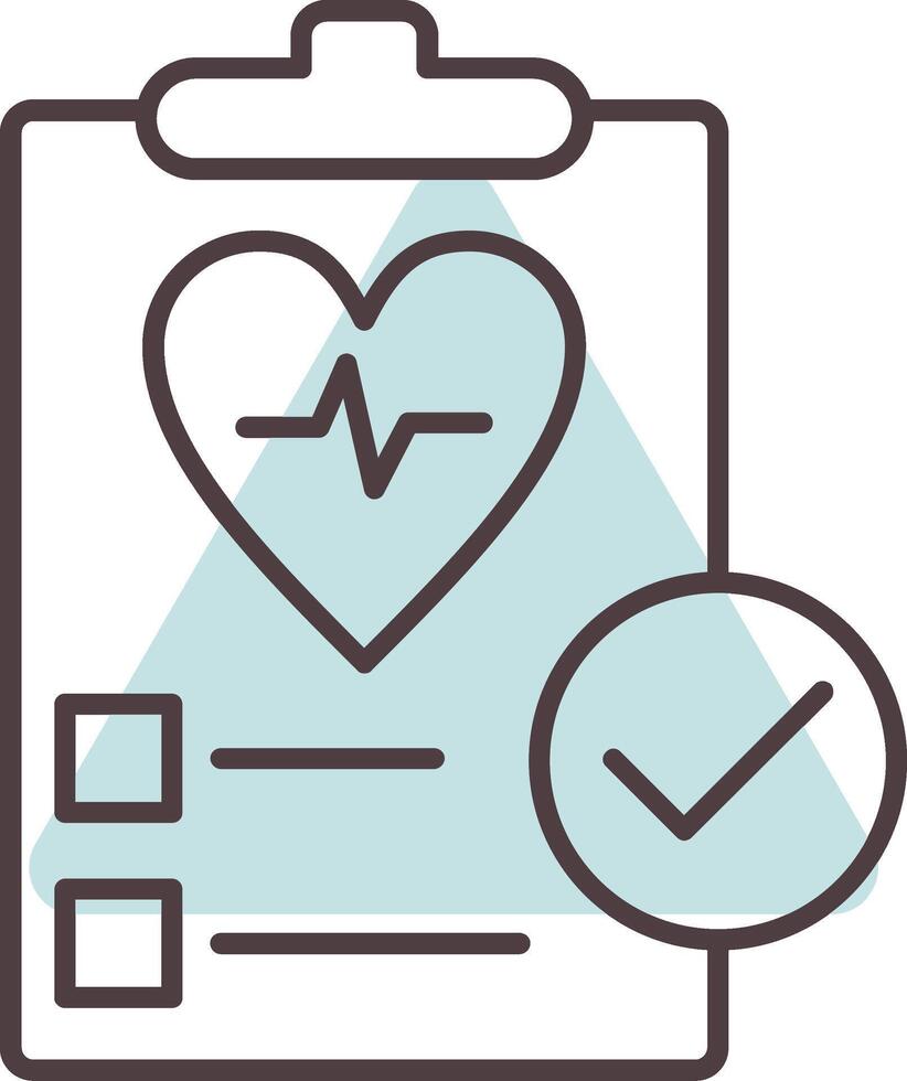 Health Check Line  Shape Colors Icon vector