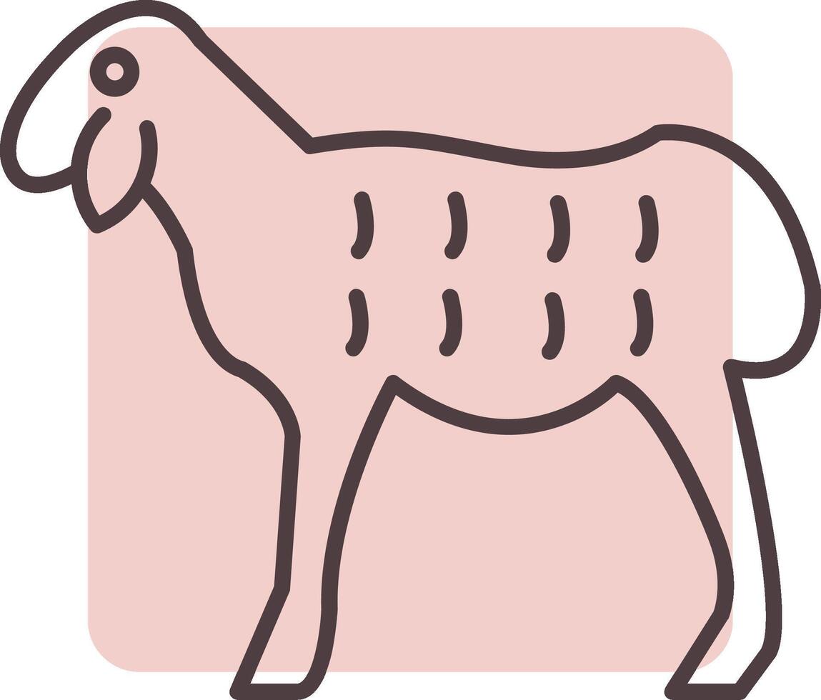 Sheep Line  Shape Colors Icon vector