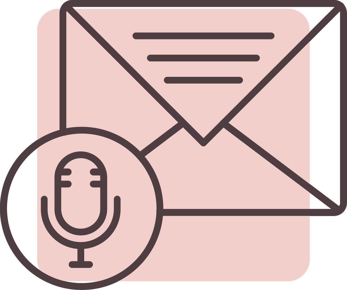 Audio Message Line  Shape Colors Icon vector