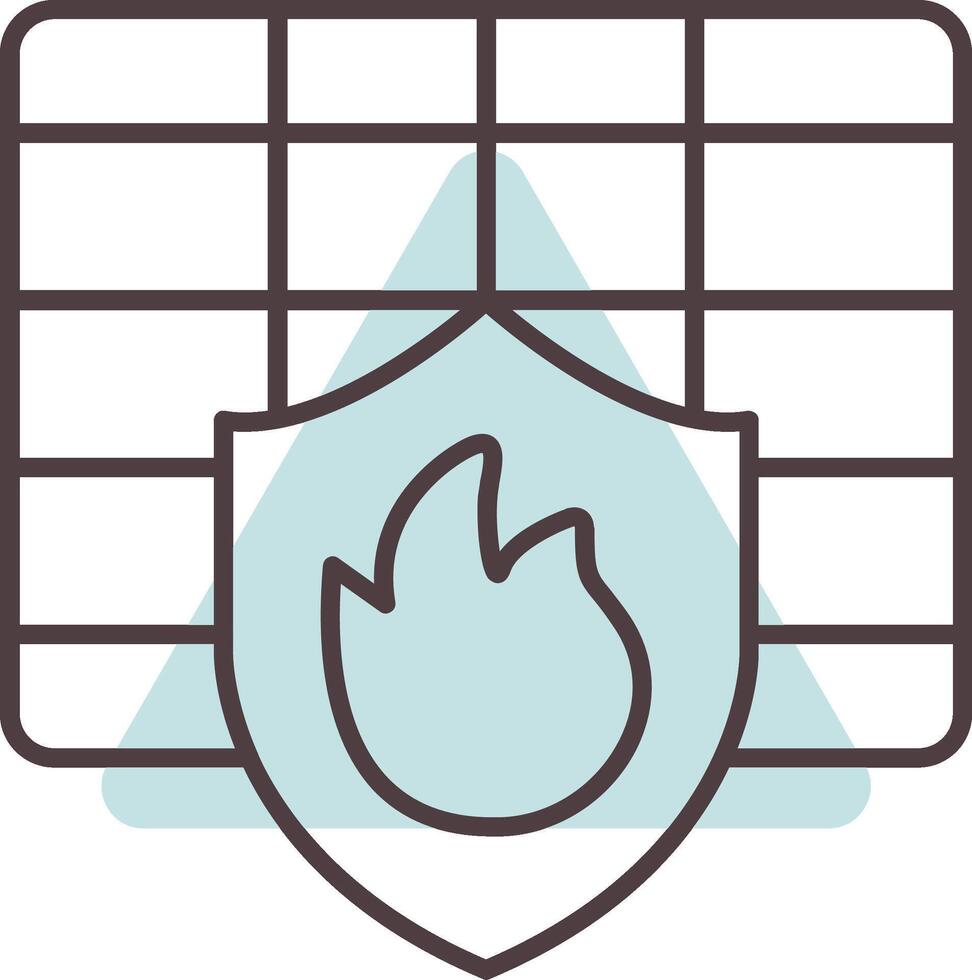 Firewall Line  Shape Colors Icon vector