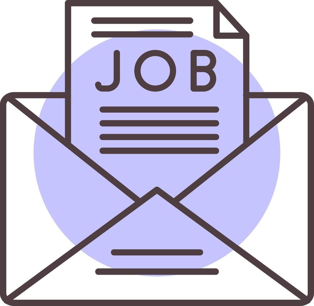 Job Offer Line  Shape Colors Icon vector