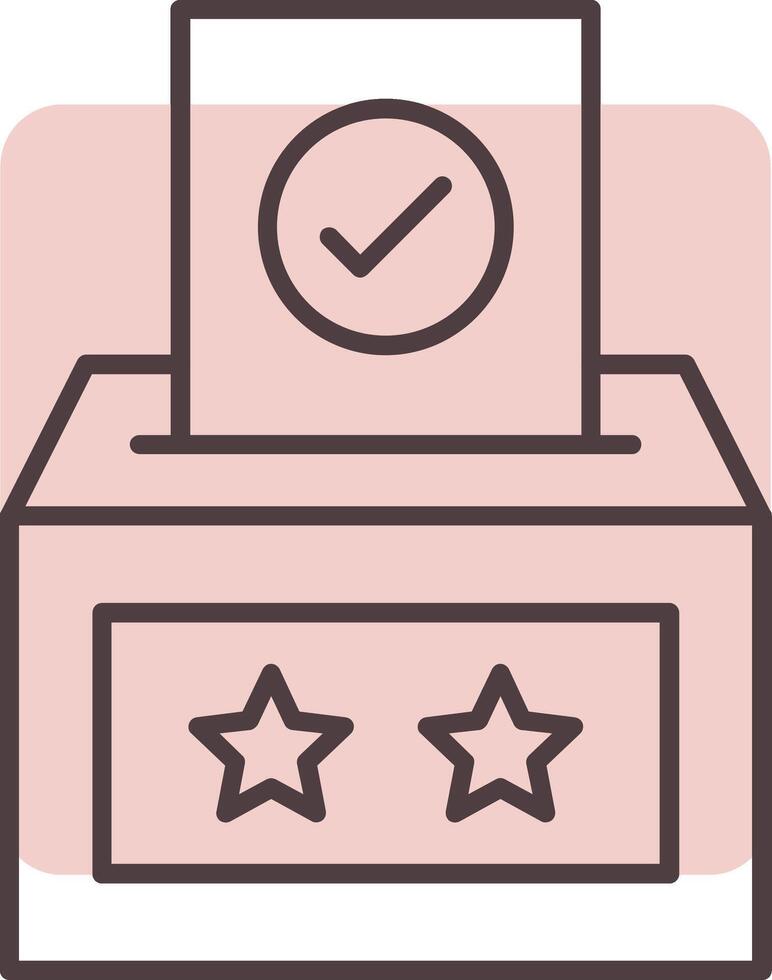 Voting Box Line  Shape Colors Icon vector