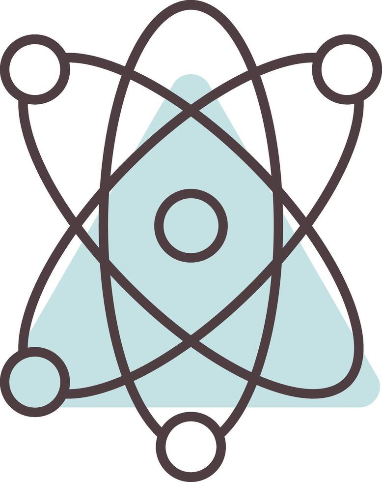 Atom Line  Shape Colors Icon vector