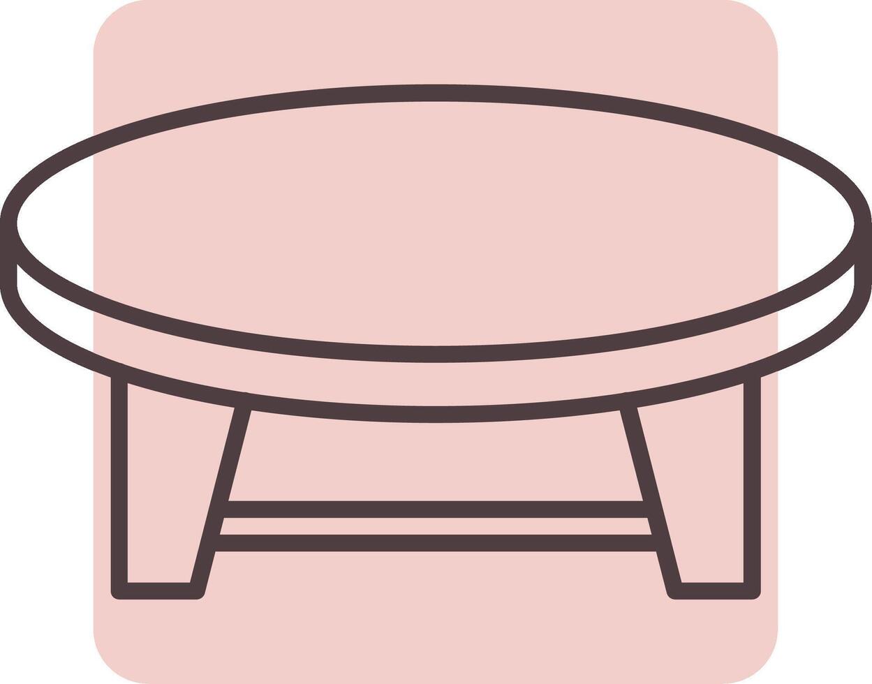Coffee Table Line  Shape Colors Icon vector