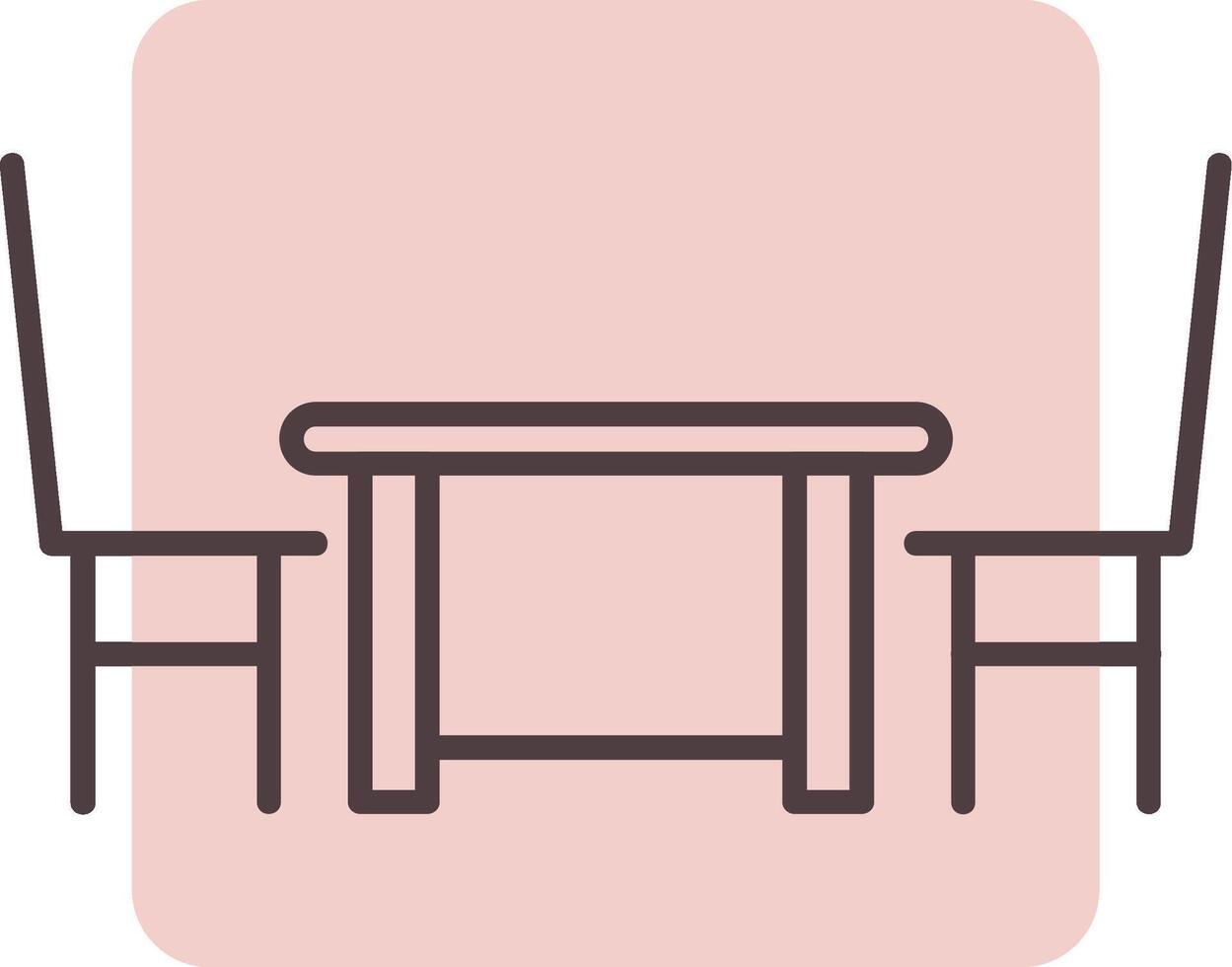 Dining Table Line  Shape Colors Icon vector